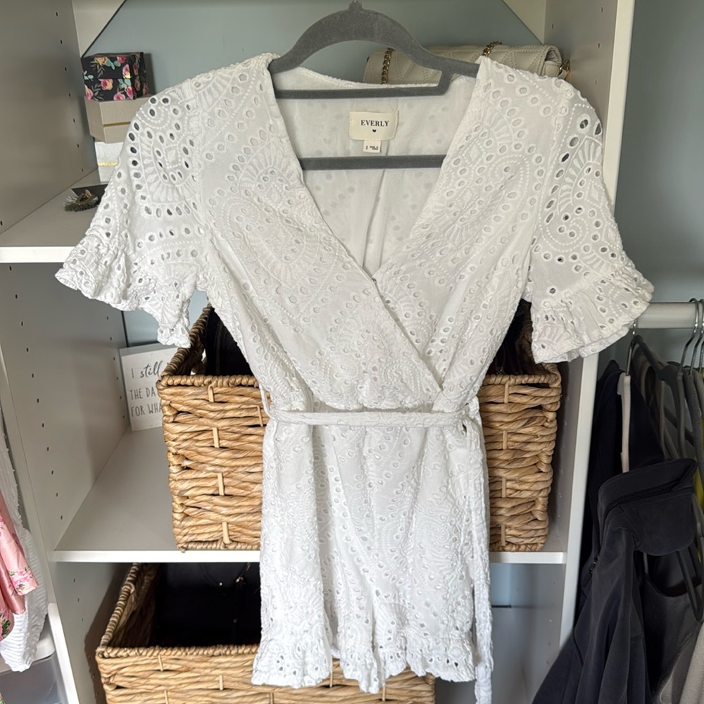 Everly White Eyelet romper